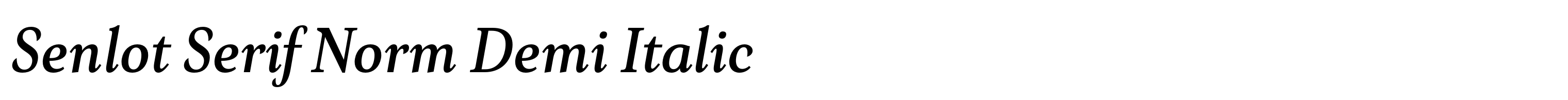 Senlot Serif Norm Demi Italic
